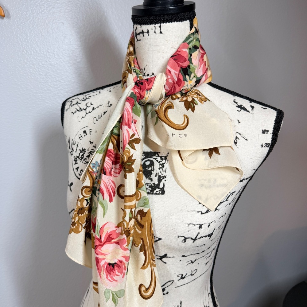 Echo Scarf Women OS Cream Floral Baroque Silk Square Wrap
